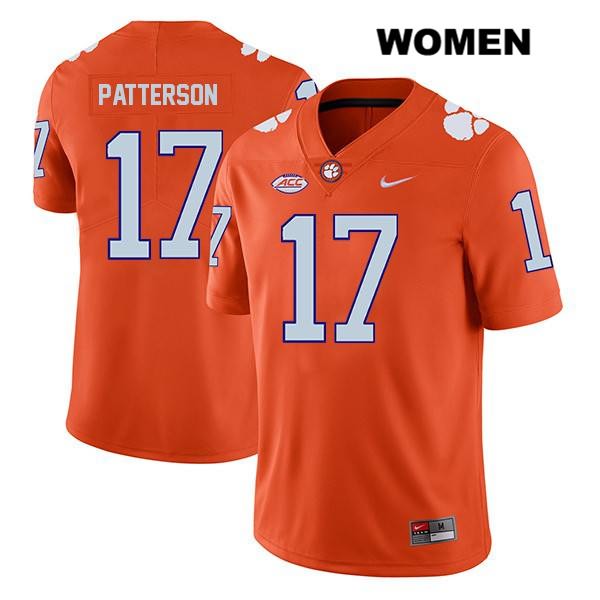 Women's Clemson Tigers #17 Kane Patterson Stitched Orange Legend Authentic Nike NCAA College Football Jersey KEH8146LP
